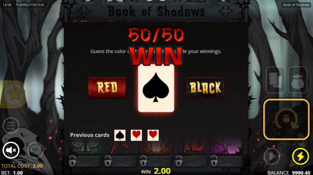 Book of Shadows slot Gamble Win