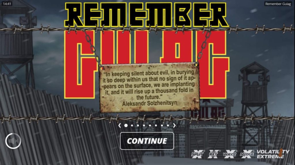 Remember Gulag slot. Start Screen.